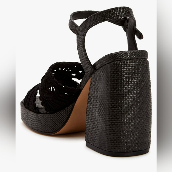 NWT KATY PERRY HTE MEADOW UPPER CROCHET BLACK SANDALS PLATFORM SIZE 9.5 - Picture 5 of 10